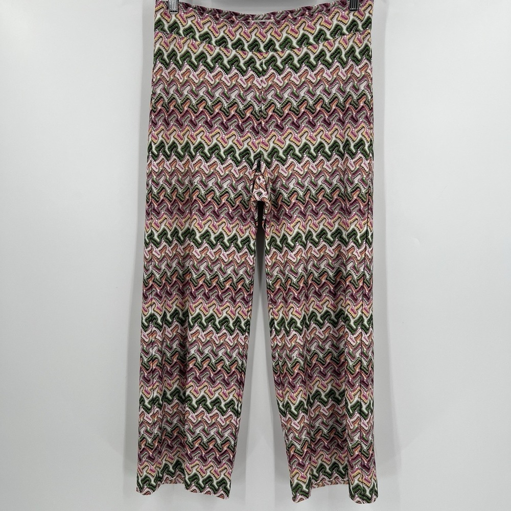 Avenue Montaigne Alex Women's 8 Zig Zag Abstract Print Wide‎ Leg Pull On Pants